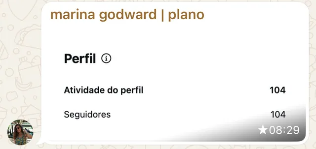 Print de mensagem de aluna